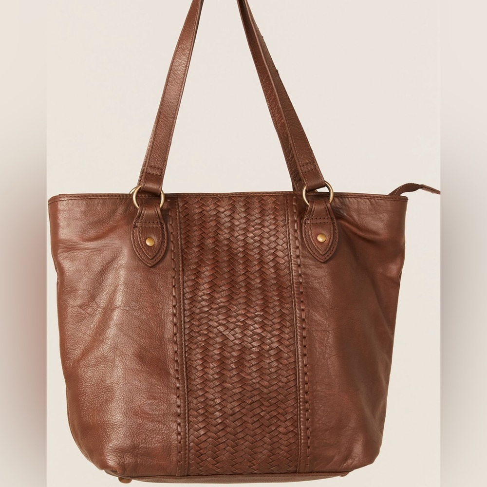 Cleo + Wolf Women's Basketweave Leather Tote Purse Handbag